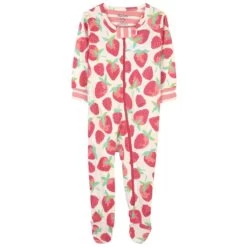 Hatley Delicious Berries Print Footed Baby Body Pink