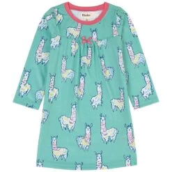 Hatley Adorable Alpacas Printed Night Dress Cockatoo