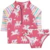Hatley Magical Pegasus Print Rashguard Set Pink