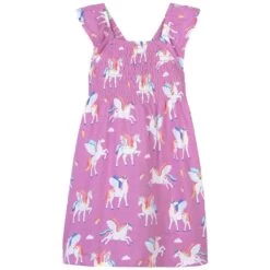 Hatley Magical Pegasus Print Dress Purple