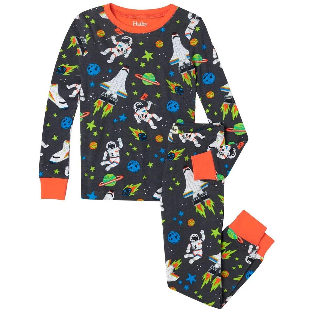 Hatley Space Print Pajamas Dark Gray 3 Hatley Space Print Pajamas Dark Gray