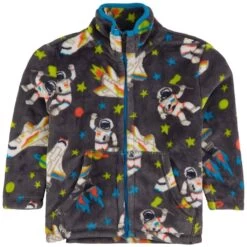 Hatley Printed Fleece Jacket Dark Gray