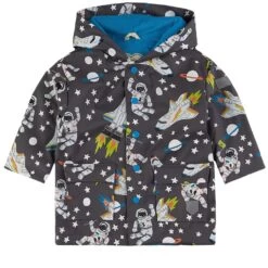 Hatley Astronaut Printed Rain Jacket Dark Gray