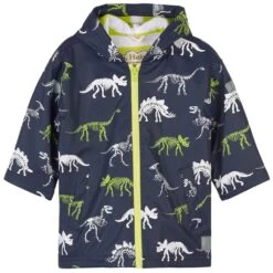 Hatley Dino Fossils Print Color Changing Rain Jacket Navy