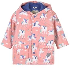 Hatley Magical Pegasus Print Color Changing Rain Jacket Pink