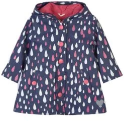 Hatley Rain Drops Print Color Changing Rain Jacket Navy