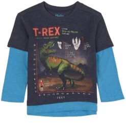 Hatley T-Rex Long Sleeved Graphic T-shirt Solstice Melange