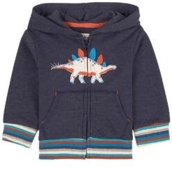 Hatley Strolling Stegosaurus Baby Hoodie Blue