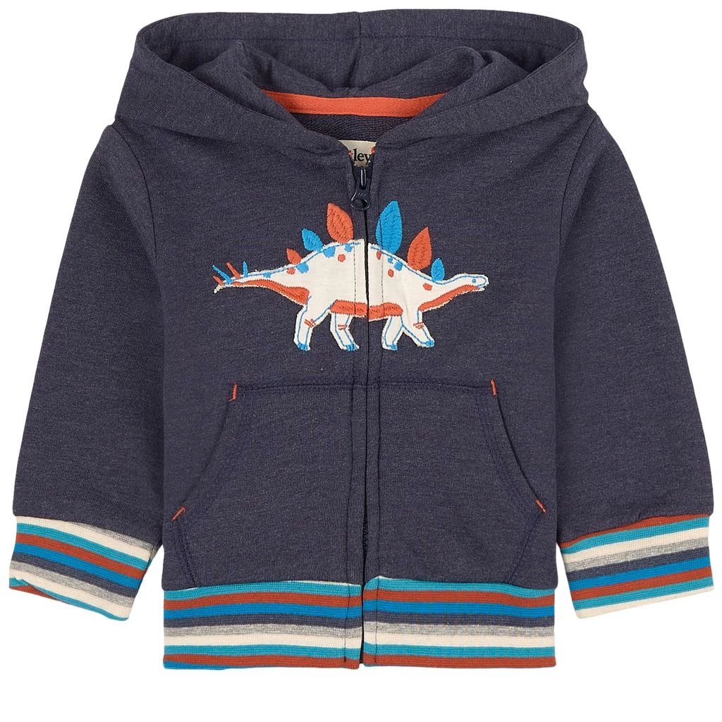 Hatley Strolling Stegosaurus Baby Hoodie Blue 3 Hatley Strolling Stegosaurus Baby Hoodie Blue