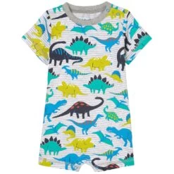 Hatley Friendly Dino Romper Gray