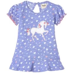 Hatley Fancy Unicorn Flounce Dress Purple