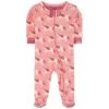 Hatley Wild Safari Print Footed Baby Body Pink