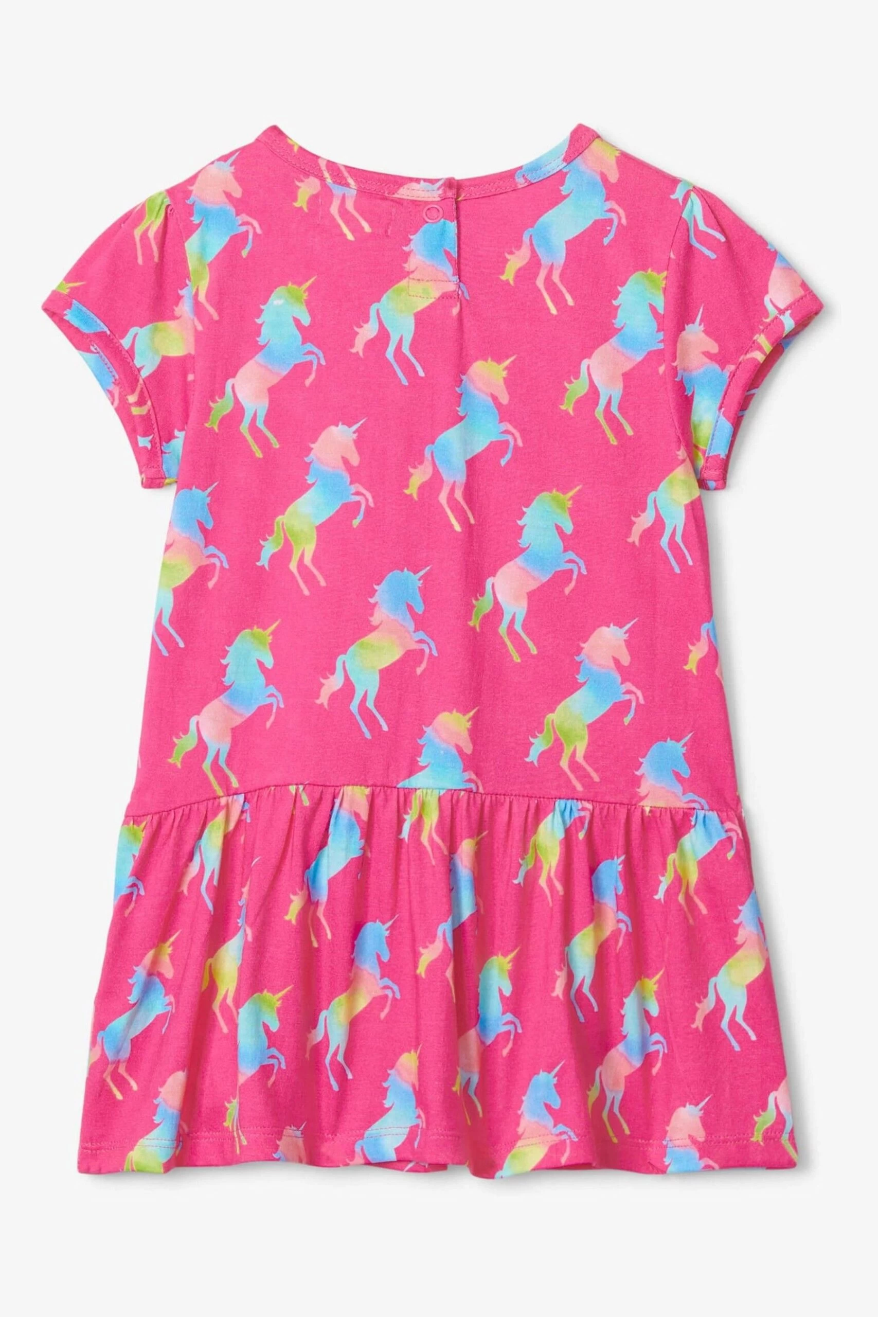 Hatley Pink Unicorn Rainbow Toddler Gathered Dress 4 Hatley Pink Unicorn Rainbow Toddler Gathered Dress - Image 2