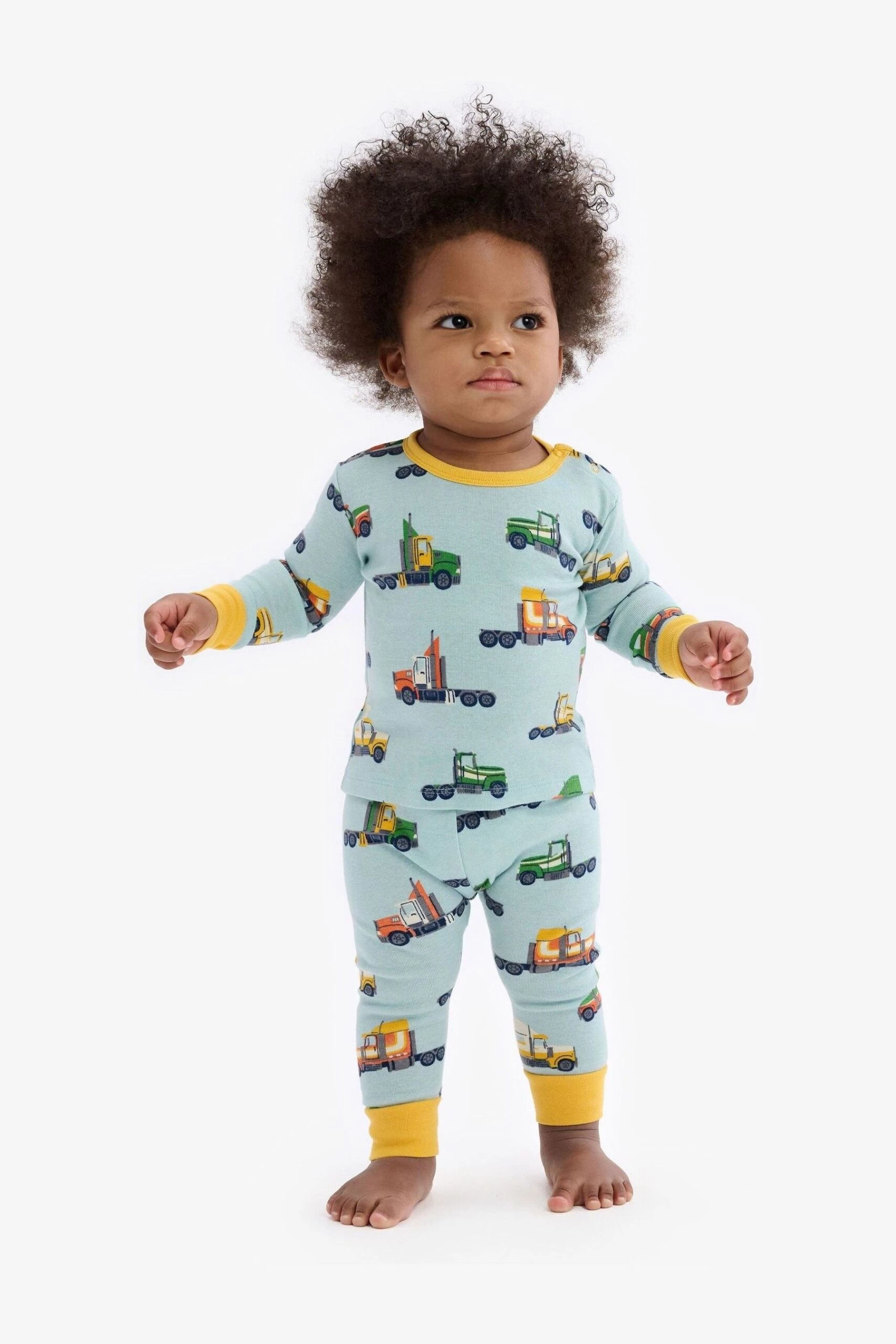 Hatley Big Baby Blue Rig Trucks Pyjama Set 3 Hatley Big Baby Blue Rig Trucks Pyjama Set