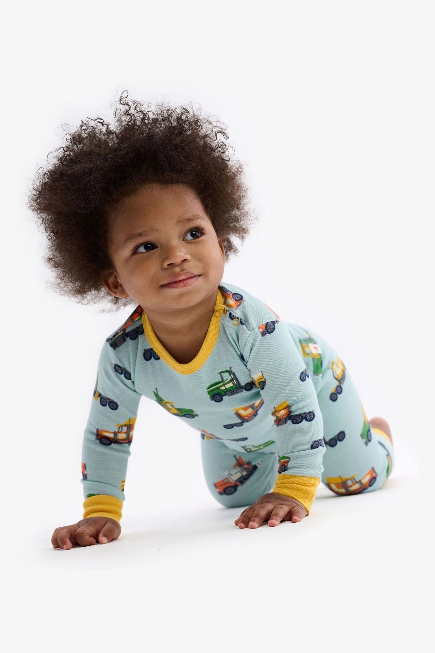 Hatley Big Baby Blue Rig Trucks Pyjama Set 4 Hatley Big Baby Blue Rig Trucks Pyjama Set - Image 2