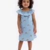 Hatley Toddler Blue Scattered Rainbows Ruffle A-Line Dress 2 Hatley Toddler Blue Scattered Rainbows Ruffle A-Line Dress -Kids Fashion World D48916s
