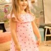 Hatley Toddler Pink Sweet Hearts Ruffle A-Line Dress 2 Hatley Toddler Pink Sweet Hearts Ruffle A-Line Dress -Kids Fashion World D48944s