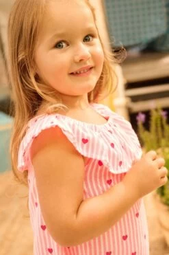 Hatley Toddler Pink Sweet Hearts Ruffle A-Line Dress 13 Hatley Toddler Pink Sweet Hearts Ruffle A-Line Dress -Kids Fashion World D48944s5