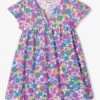 Hatley Retro White Floral Pocket Puff Dress -Kids Fashion World D48992s