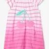 Hatley White Summer Cherries Easy Raglan Dress -Kids Fashion World D49009s
