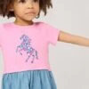 Hatley Pink Floral Horse Layered Dress -Kids Fashion World D49548s