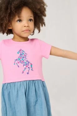 Hatley Pink Floral Horse Layered Dress