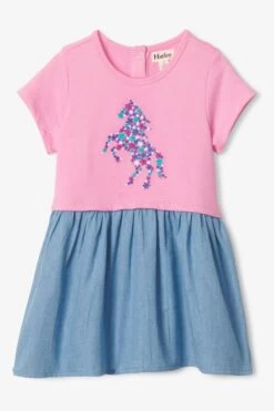 Hatley Pink Floral Horse Layered Dress -Kids Fashion World D49548s3