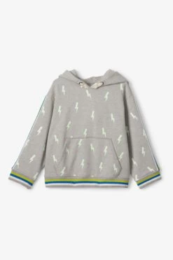 Hatley Grey Thunderbolts Glow In The Dark Pullover Hoodie