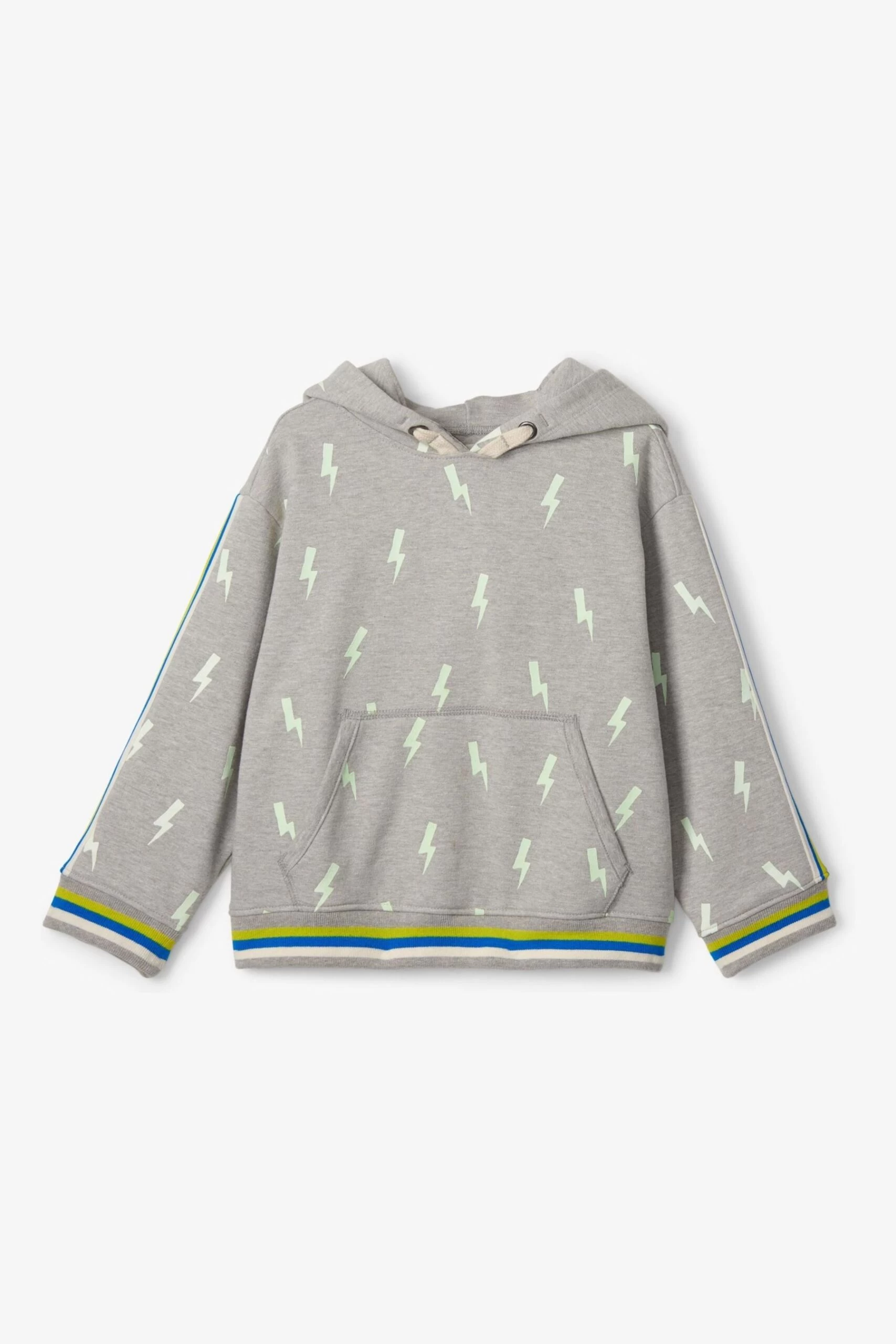 Hatley Grey Thunderbolts Glow In The Dark Pullover Hoodie