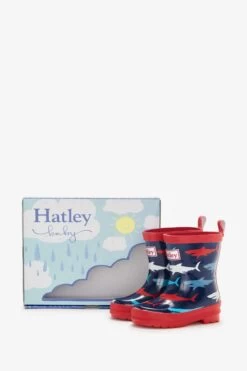 Hatley Blue Hungry Sharks My First Rain Boots -Kids Fashion World D49631s4