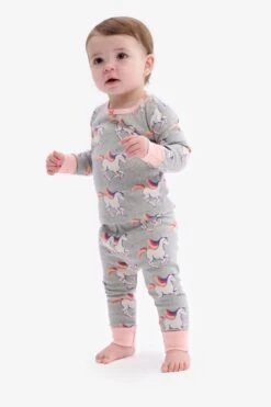 Hatley Grey Galloping Unicorn Pyjama Set