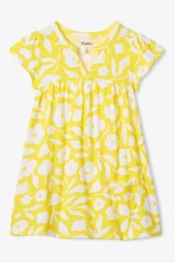Hatley Yellow Aurora Flowers Pocket Puff Dress