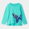 Girls Shirt Hatley Butterfly Optimist -Kids Fashion World butterfly optimist long sleeve 1 blue turquoise ef581b90 81a6 427a b1a2 7c80cf173ddb
