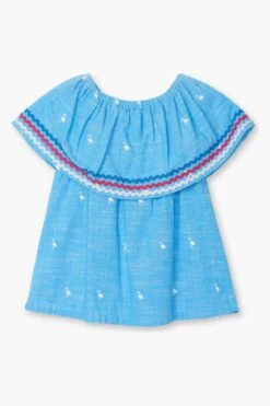 Hatley Fancy Flamingos Girls Shirt -Kids Fashion World fancy flamingos girls shirt 2 light blue