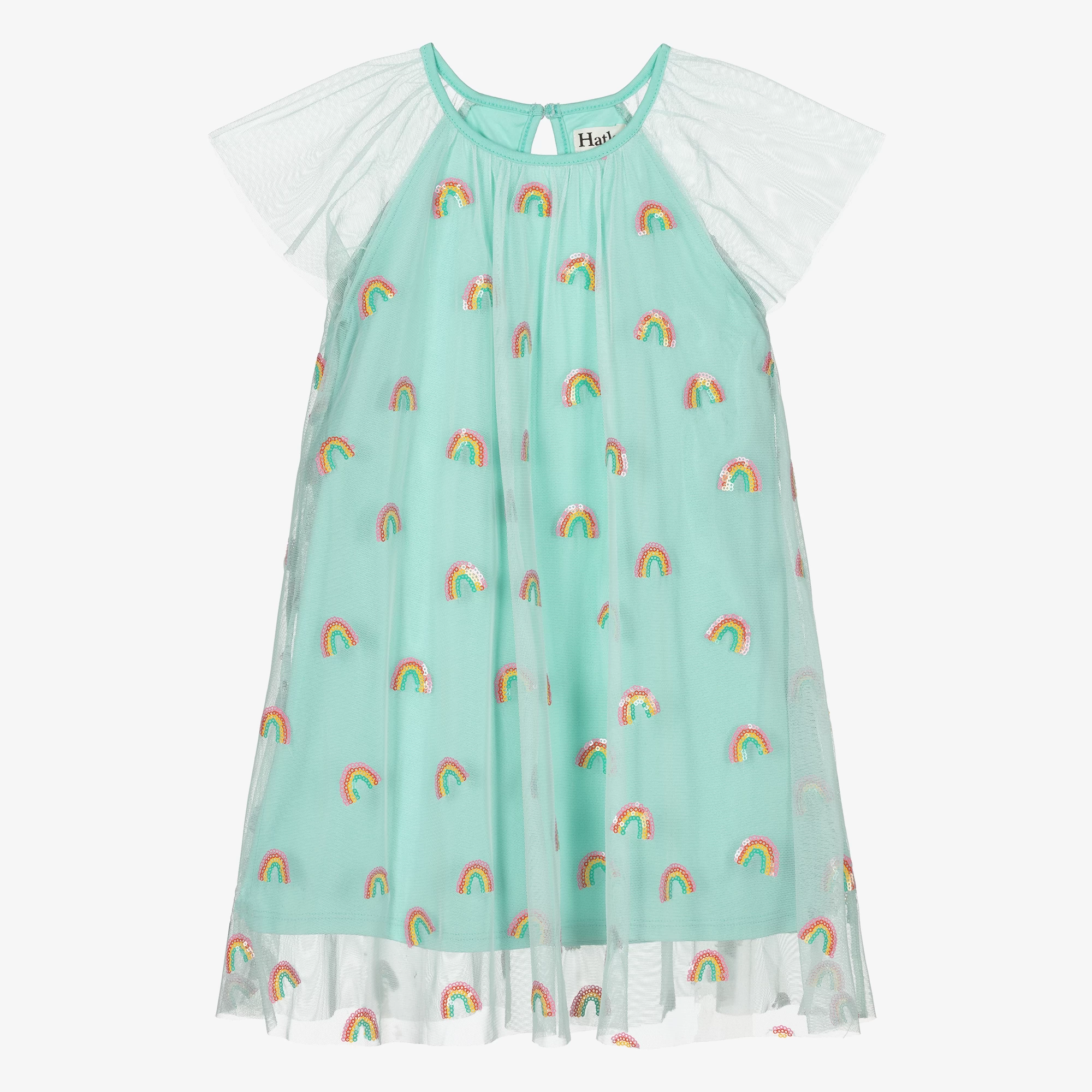 Hatley Aqua Blue Jersey & Tulle Dress 3 Hatley Aqua Blue Jersey & Tulle Dress