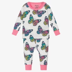 Hatley Baby Girls White Butterfly Pyjamas