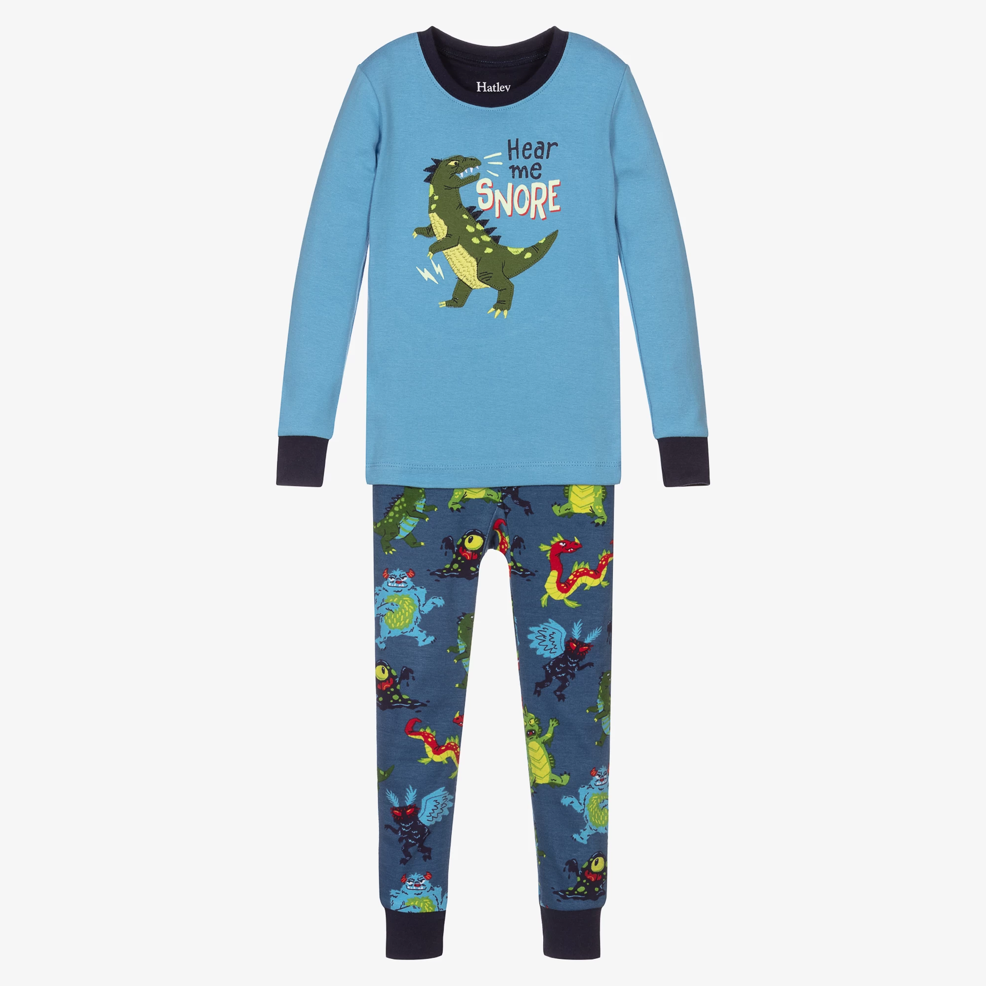 Hatley Blue Dino Cotton Pyjamas
