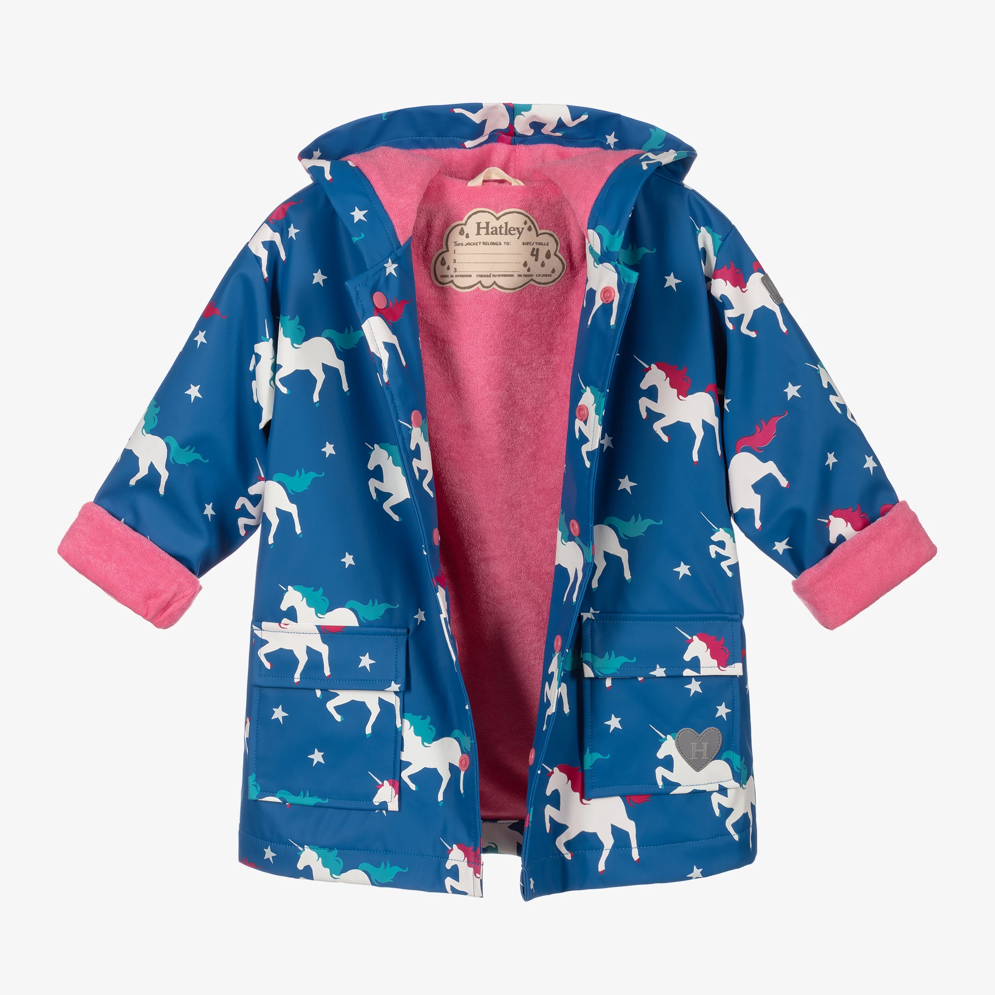 Hatley Blue Unicorns Raincoat 5 Hatley Blue Unicorns Raincoat - Image 3
