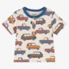 Hatley Boys Beige Cotton Cars T-Shirt
