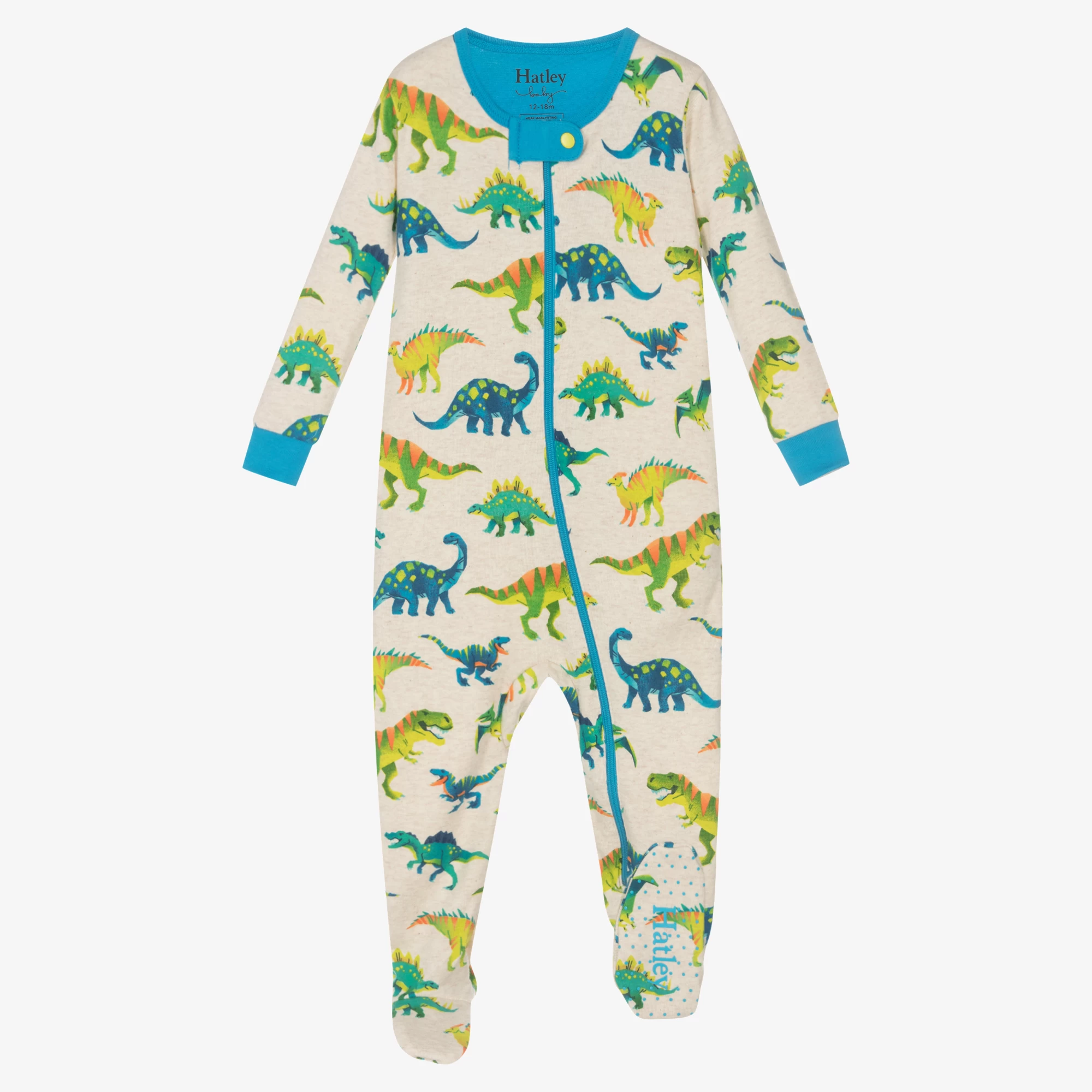 Hatley Boys Beige Dinosaur Babygrow 5 Hatley Boys Beige Dinosaur Babygrow - Image 3