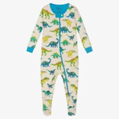 Hatley Boys Beige Dinosaur Babygrow