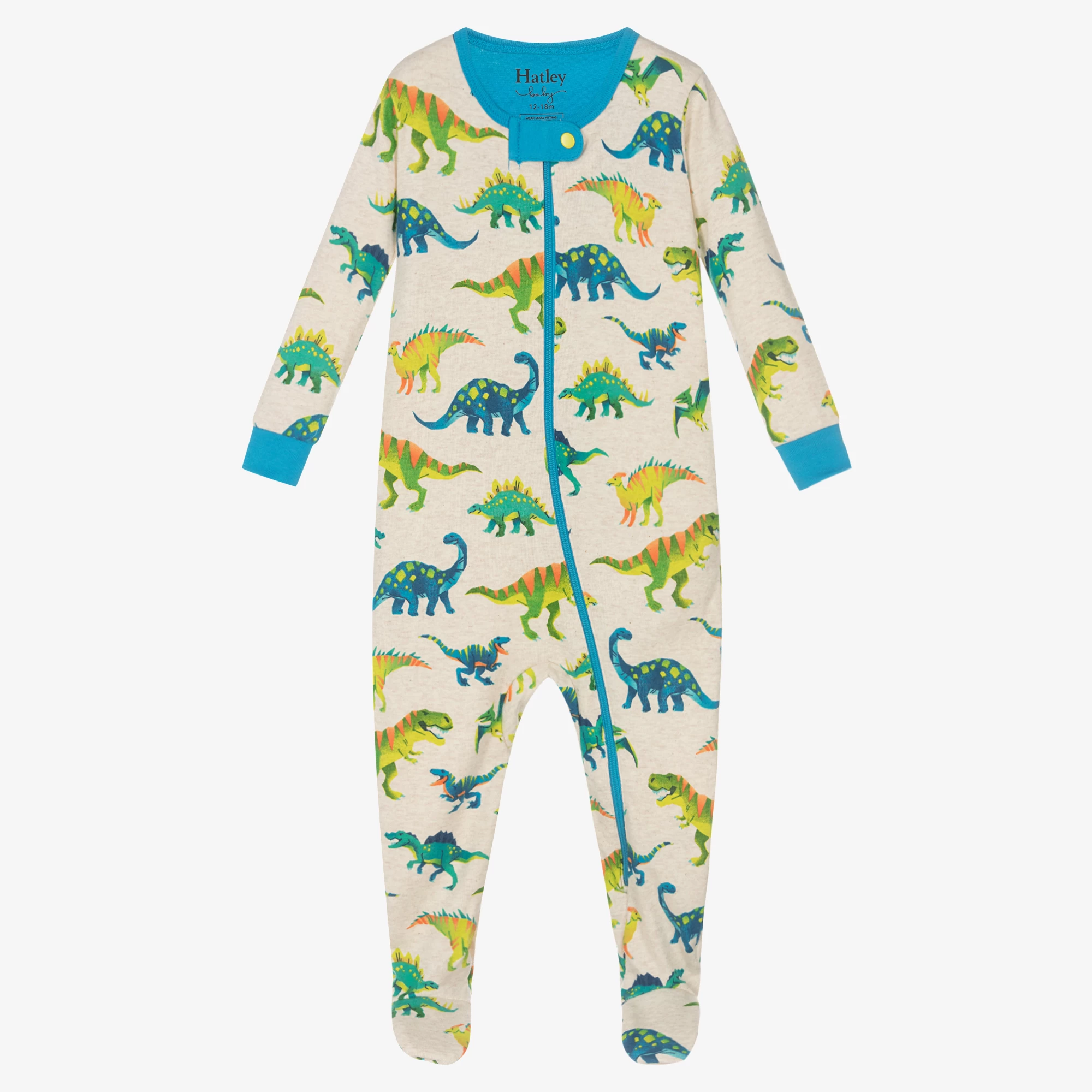 Hatley Boys Beige Dinosaur Babygrow 3 Hatley Boys Beige Dinosaur Babygrow