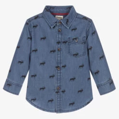 Hatley Boys Blue Chambray Elk Shirt