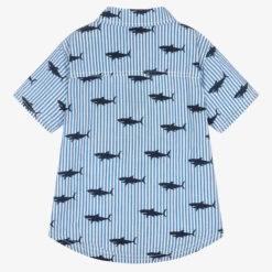 Hatley Boys Blue Cotton Seersucker Shark Shirt -Kids Fashion World hatley boys blue cotton seersucker shark shirt 514965 399b559beb8b320ab2580f302140f860bbed00cb