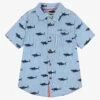 Hatley Boys Blue Cotton Seersucker Shark Shirt -Kids Fashion World hatley boys blue cotton seersucker shark shirt 514965 e127d86cc85212ec955ee91651ff29c824de6446