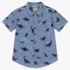 Hatley Boys Blue Dino Cotton Shirt