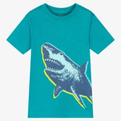 Hatley Boys Blue Shark Cotton T-Shirt