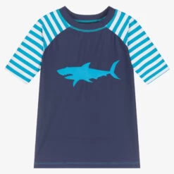Hatley Boys Blue Shark Swim Top (UPF50+)