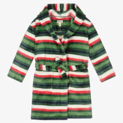 Hatley Boys Green Striped Dressing Gown