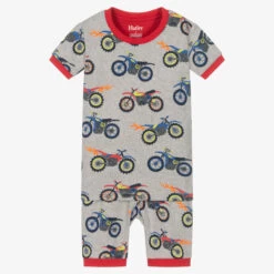 Hatley Boys Grey Cotton Bike Pyjamas